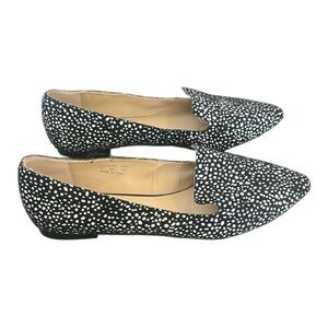 Long Tall Sally Black White Speckled Pointy Toe Flats Size 10